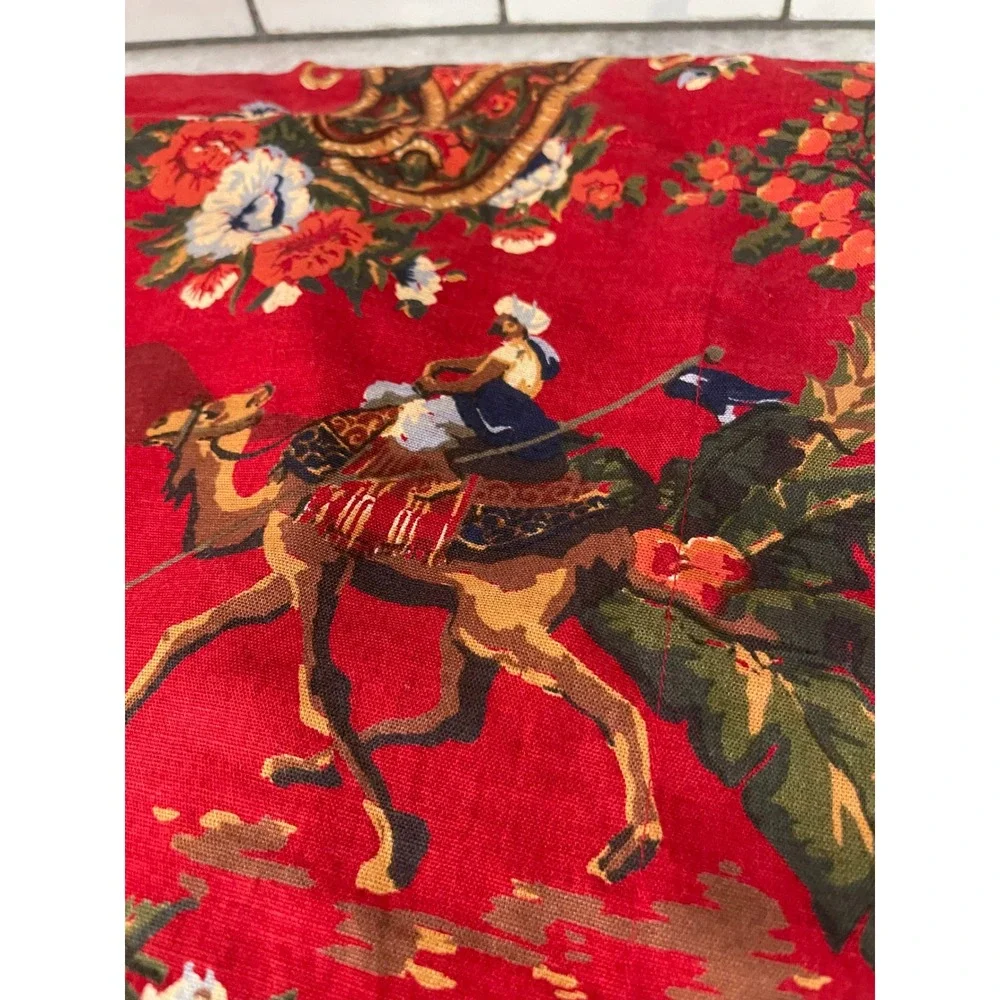 Pottery Barn Pillow Shams Set of 2 23.5 Euro Spice Route Chinoiserie Red Square